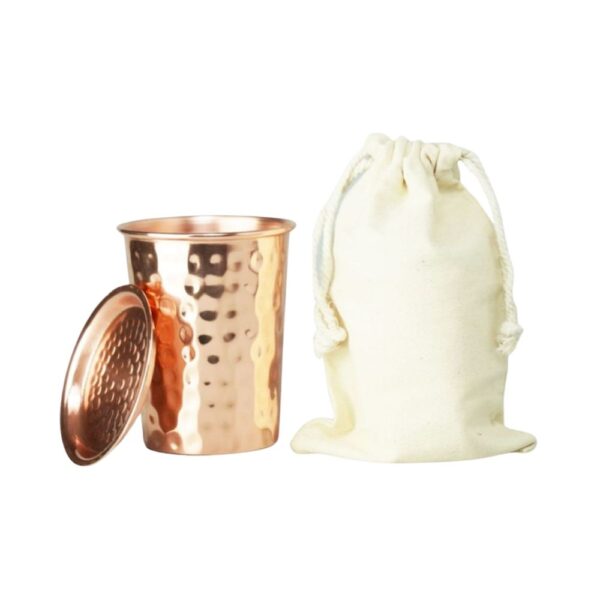 Miedziany kubek młoteczkowany z pokrywką 250 ml Orient